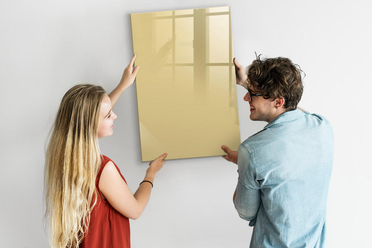 MAGNETTAFEL 60x90 Creme schwarzer Marker - Creme, Glas (60/0.4/90cm) - TULUP