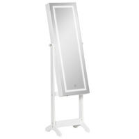 STANDSPIEGEL DE-18883 mit LED, Touchscreen Weiß - Weiß, Holzwerkstoff (46/151.5/36.5cm) - ComfortXL