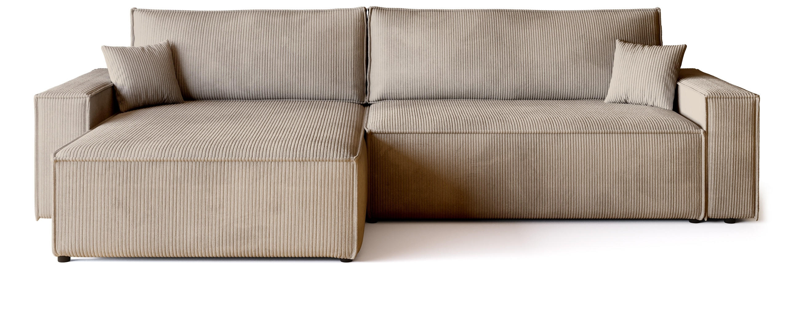 ECKSOFA ADI XL mit Schlaffunktion Beige Cord - Beige, Textil (272/143cm) - Bromarkt
