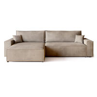 ECKSOFA ADI XL mit Schlaffunktion Beige Cord - Beige, Textil (272/143cm) - Bromarkt