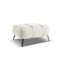 POUF Samt Stoff Beige - Beige/Creme, Textil/Metall (78/41/60cm) - Makamii