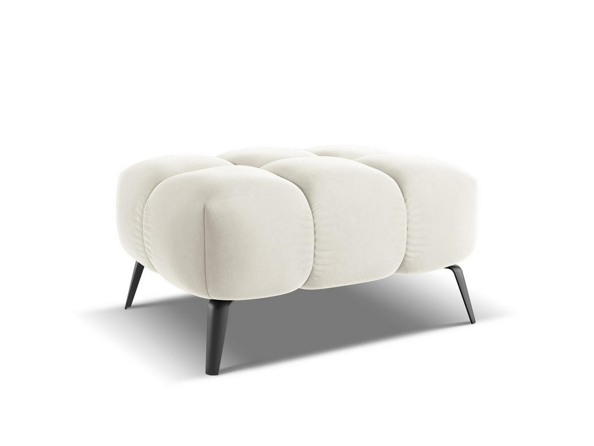 POUF Samt Stoff Beige - Beige/Creme, Textil/Metall (78/41/60cm) - Makamii