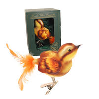 CHRISTBAUMSCHMUCK Spatz Braun 8cm (Glas / 1 Stk.) - Braun, Glas (5/5/8cm) - Krebs Glas Lauscha