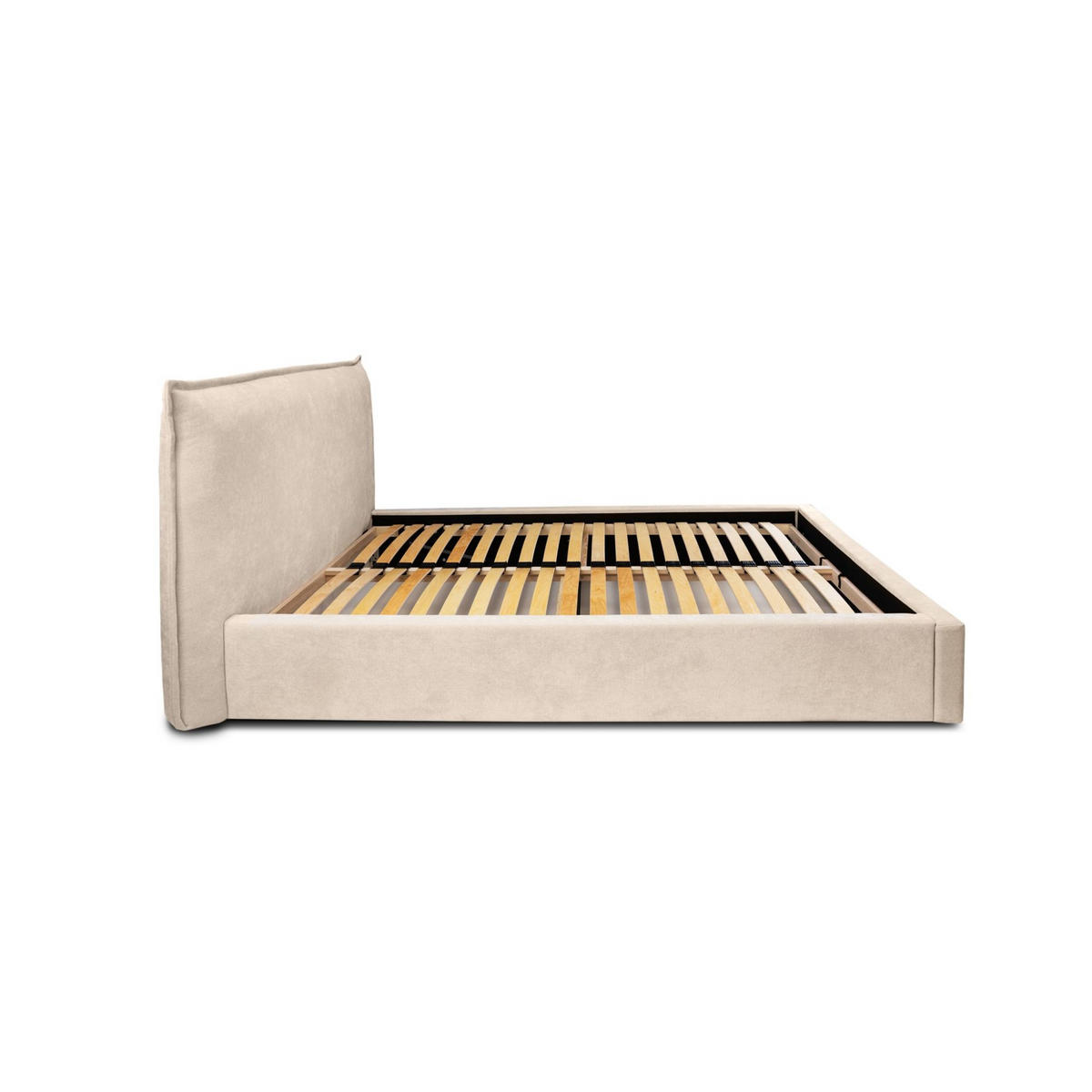 POLSTERBETT Amada In Ditra - Beige, Holzwerkstoff/Textil (140/200cm) - Fun Möbel
