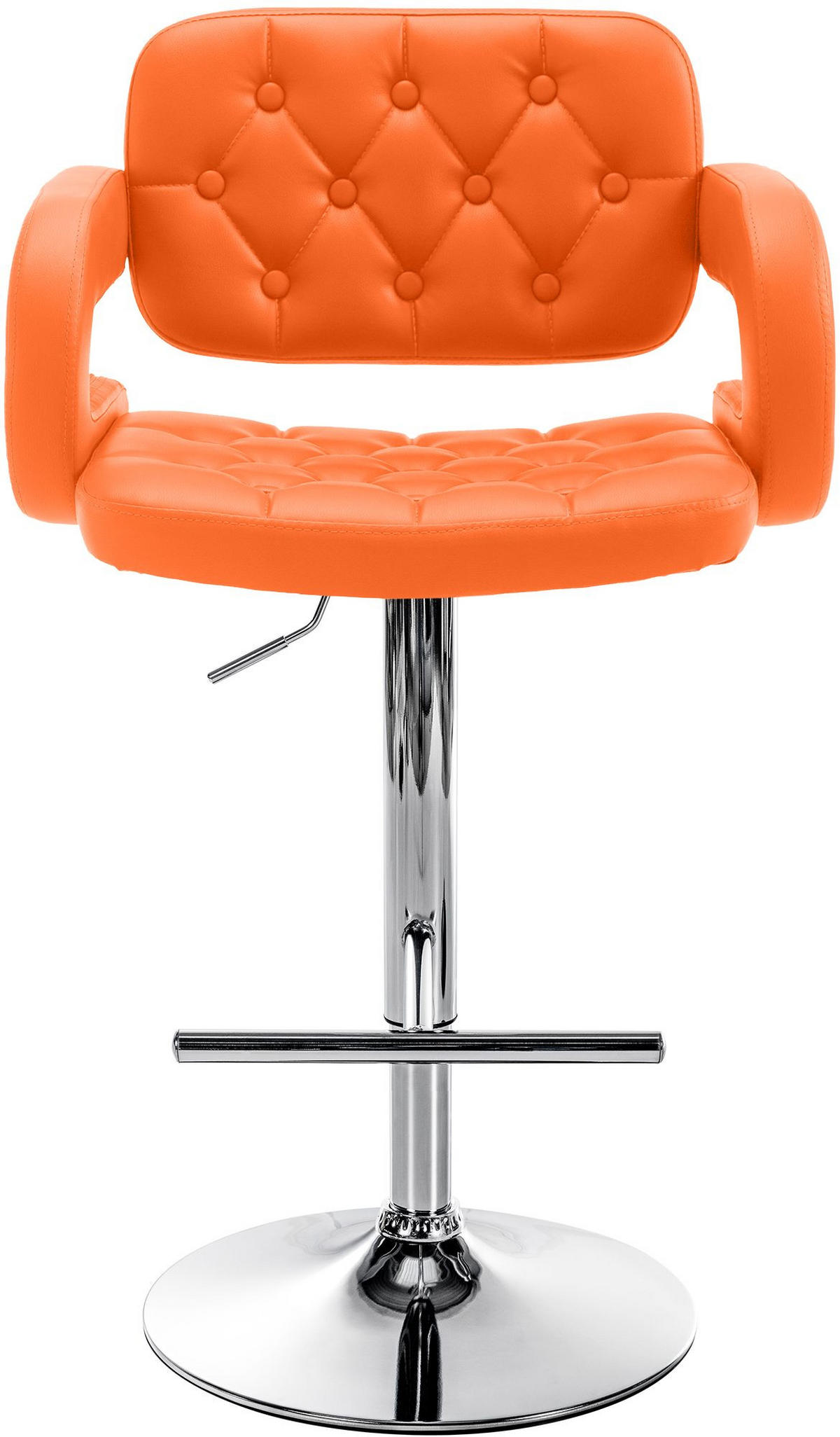 BARHOCKER Lederlook orange - Chromfarben/Orange, Textil/Metall (62/103/55cm) - CLP