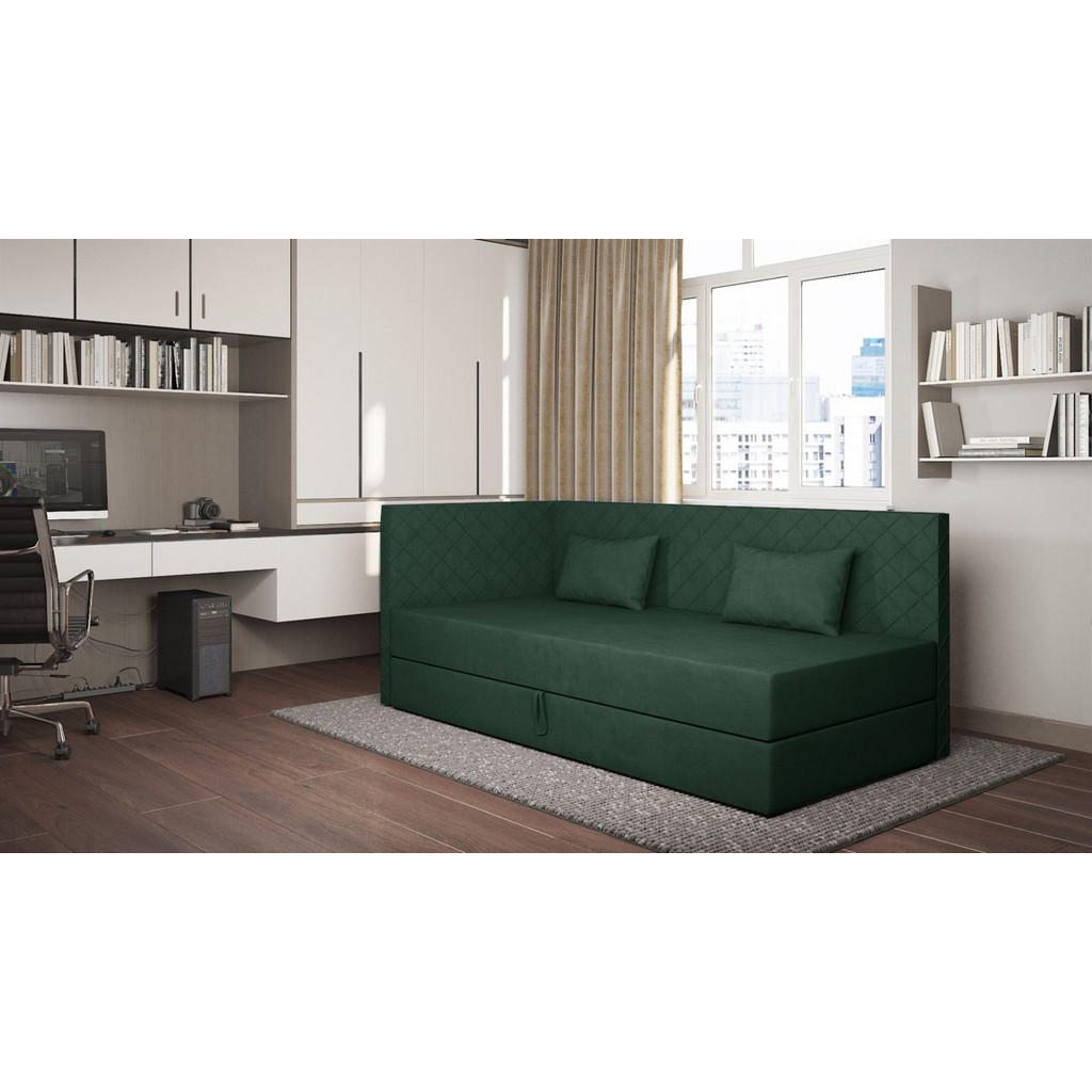 Thumbnail - Fun Möbel Sofa, Dunkelgrün, Textil, 207x90x97 cm, Wohnzimmer, Sofas & Couches, Schlafsofas