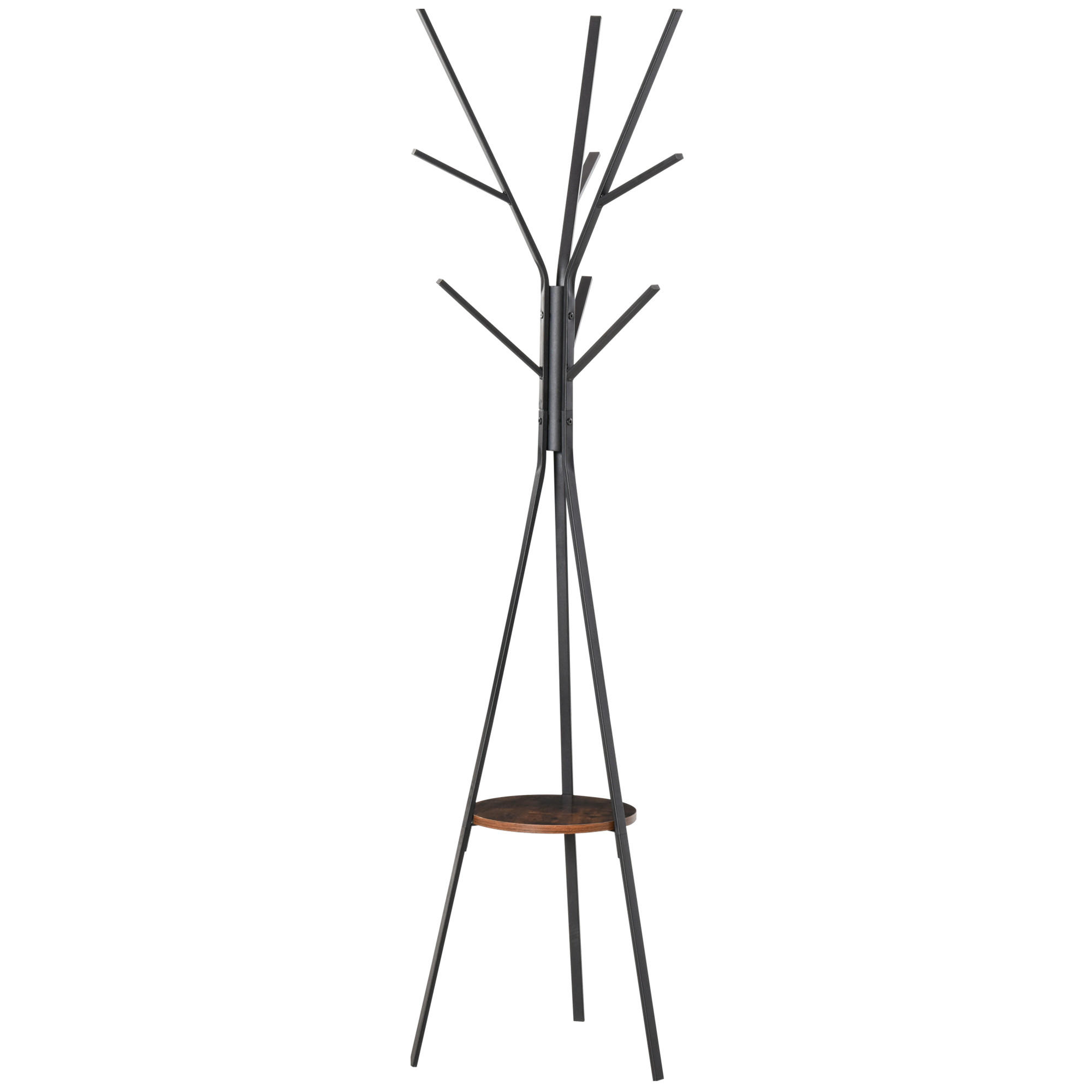 GARDEROBENSTÄNDER - Braun, Holzwerkstoff/Metall (45/180/45cm) - HOMCOM