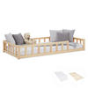 BODENBETT 90x200 Natur Lattenrost + Matratze - Naturfarben, Holz (90/200cm) - Homestyle4u