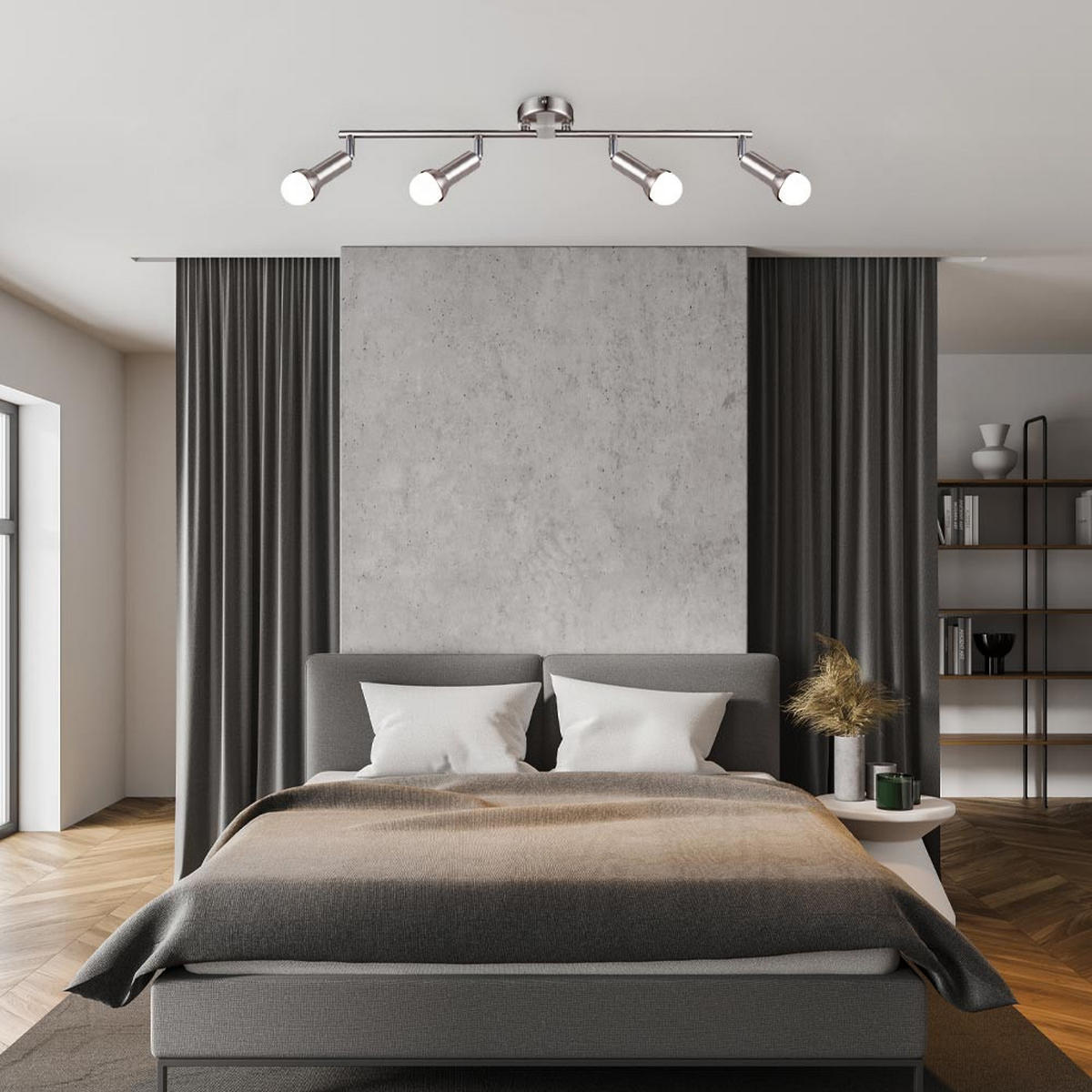 LED DECKENLEUCHTE KIMBERLY Silber matt Chrom - Silberfarben, Metall (60/8.5/19cm) - Globo Lighting