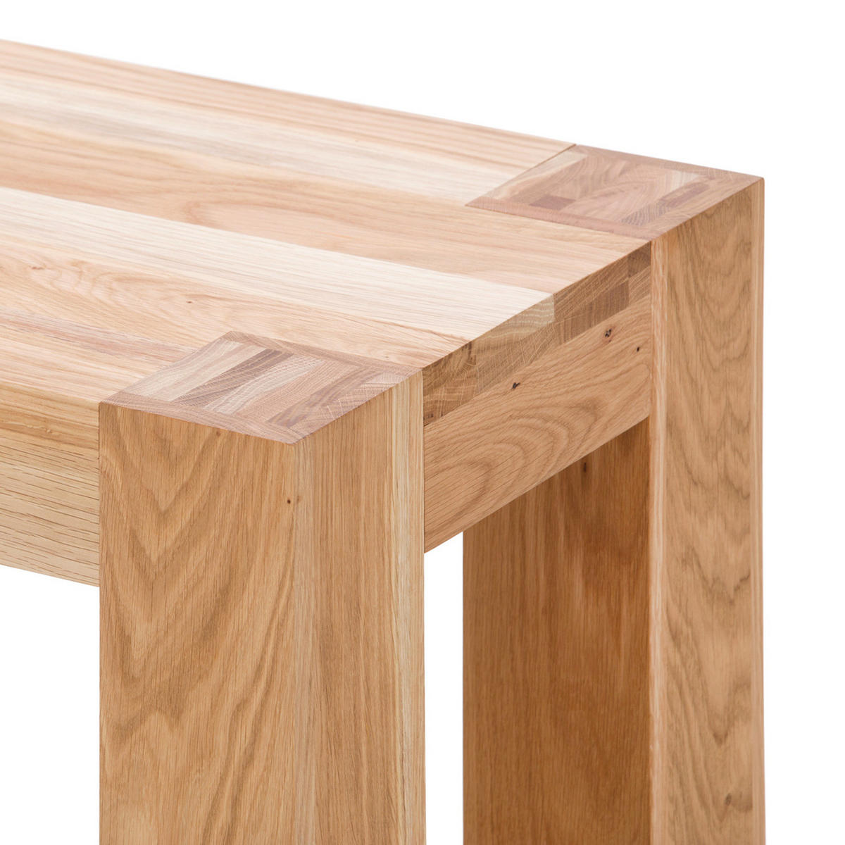 SITZBANK - Eiche massiv - Eichefarben, Holz (165/45/39cm) - home24