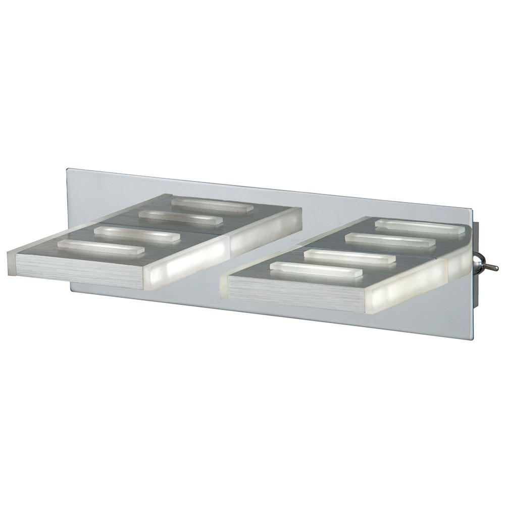 LED WANDLEUCHTE Chrom Silber 2 flammig - Silberfarben, Metall (7.5/25/11cm) - Esto