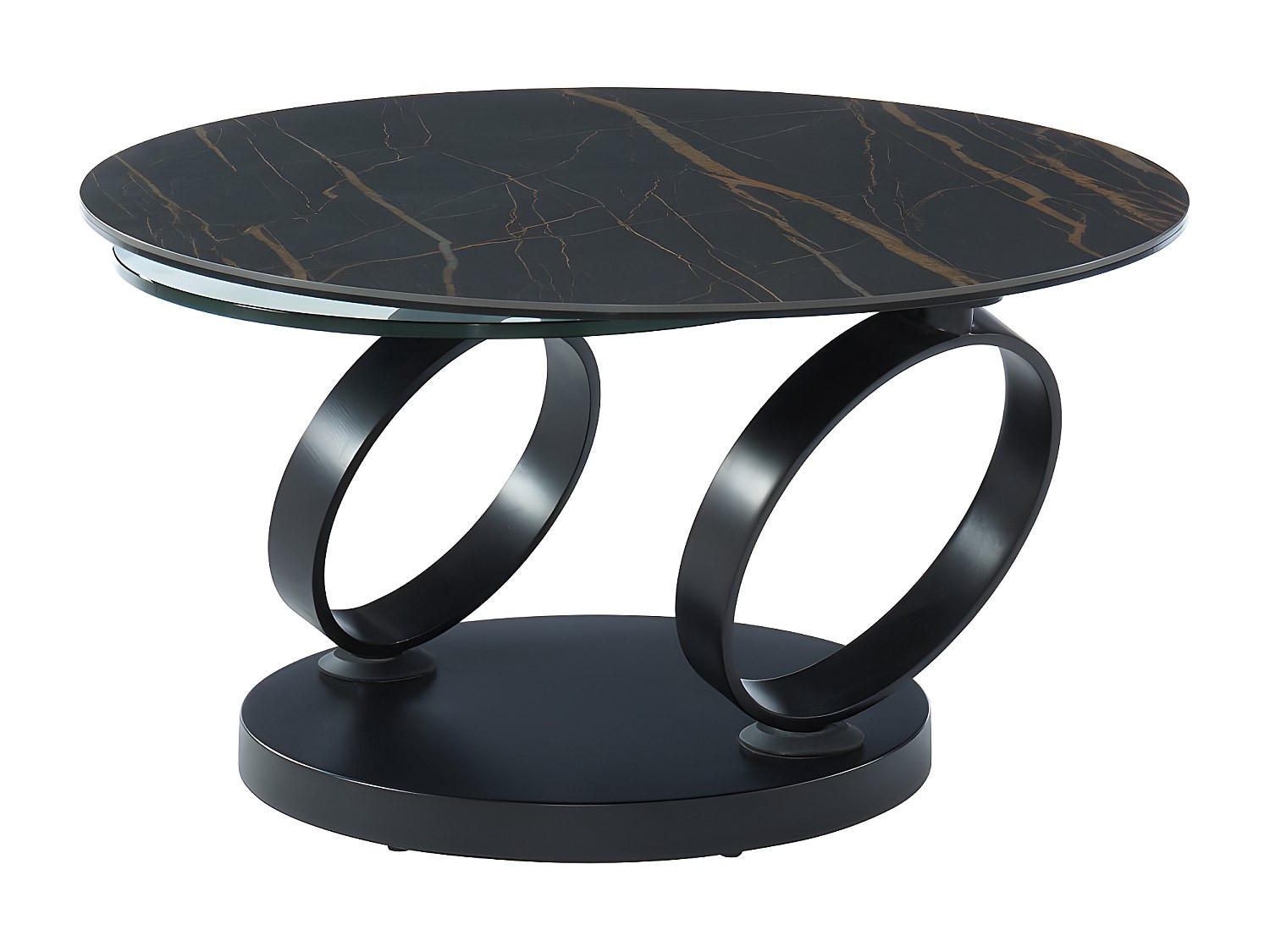 Vente-Unique Couchtisch Schwarz 131.5x42x80 cm
