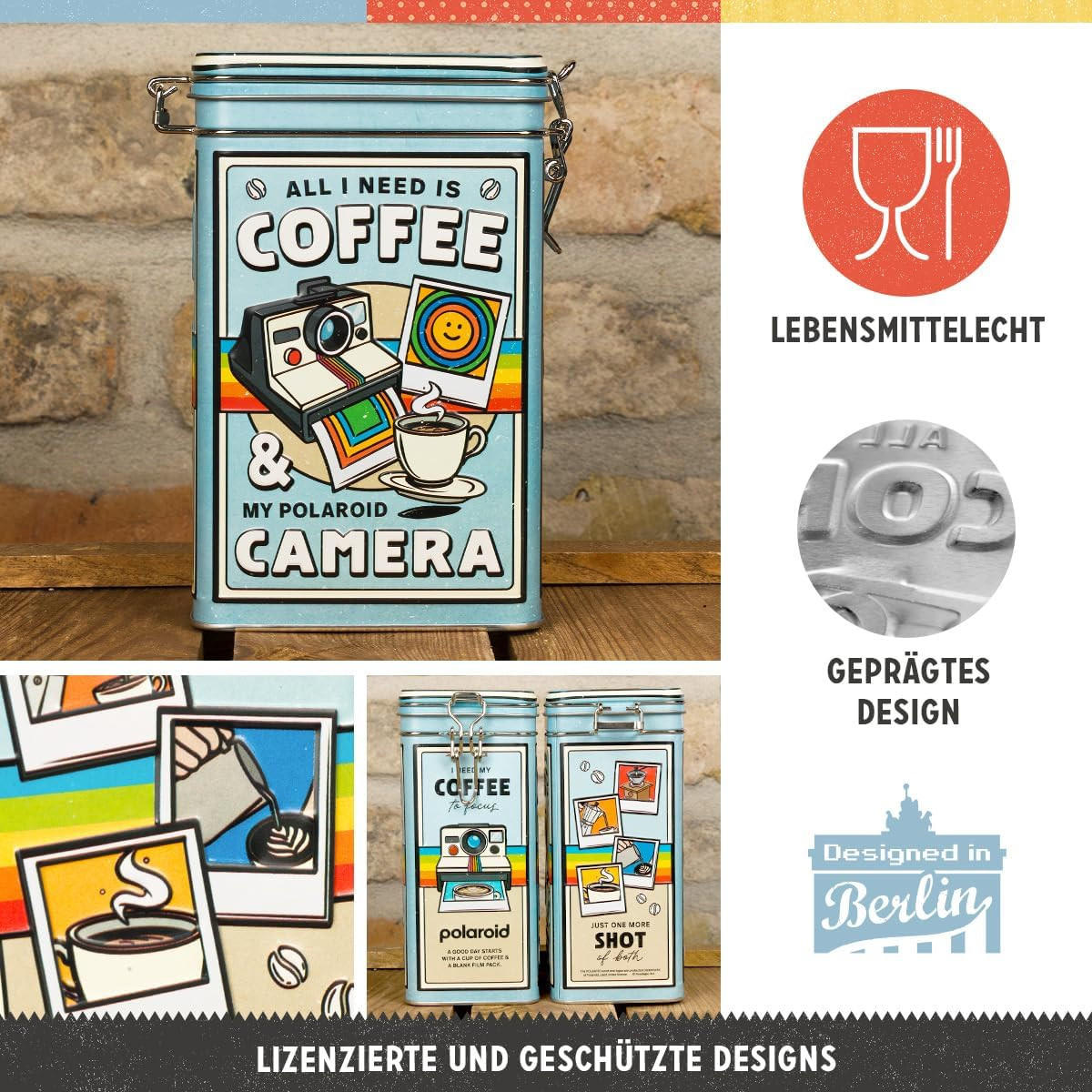 AROMADOSE Polaroid Coffee & Camera - Multicolor, Metall (1/17.5cm) - Nostalgic-Art