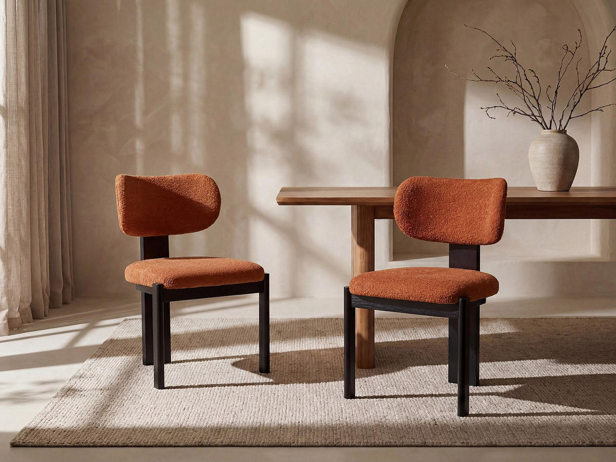 STUHL - 56 cm x 60 cm - Stoff - Terracotta WILANA - Terracotta, Textil (56/85/60cm) - Vente-Unique