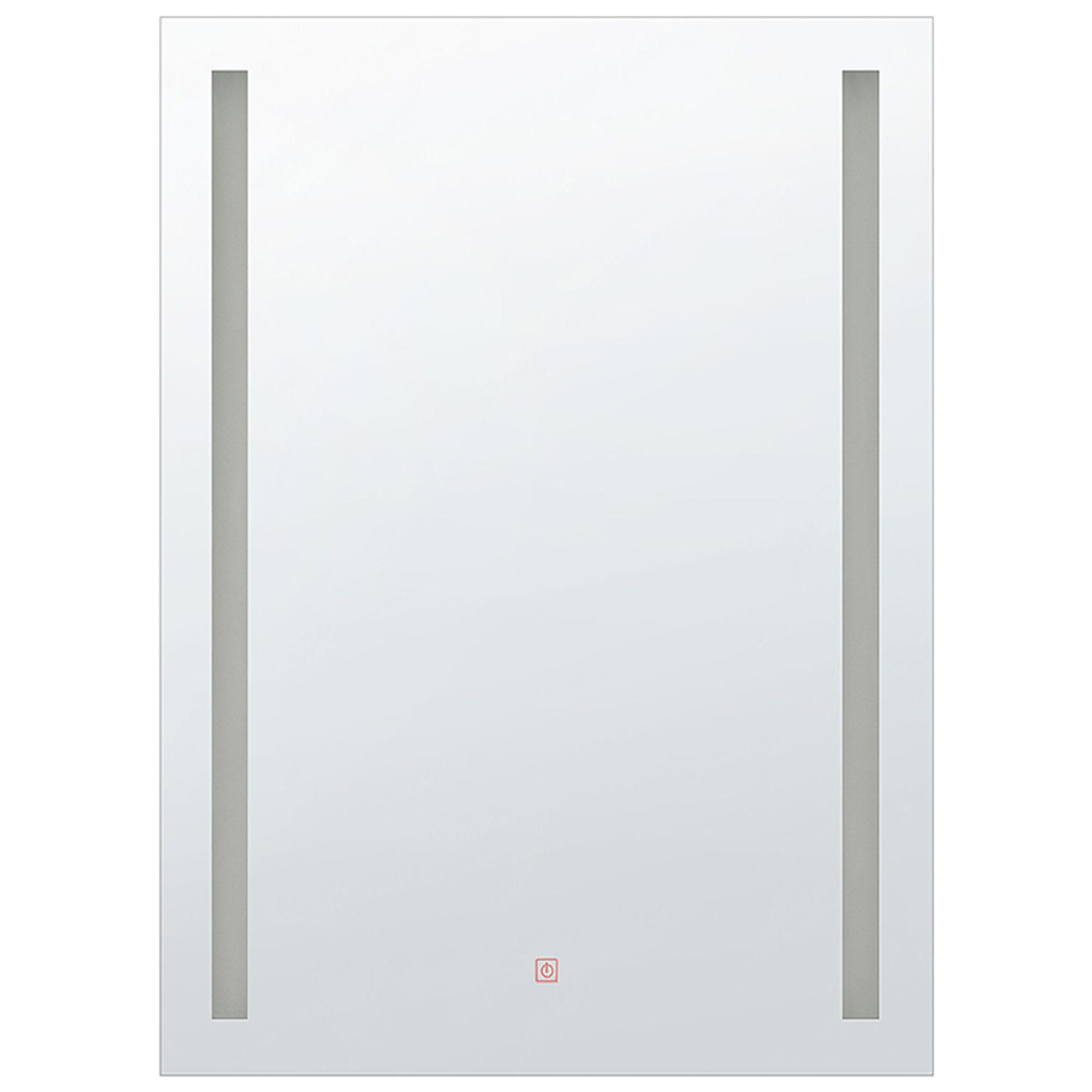 BADSPIEGEL mit LED-Beleuchtung rechteckig 60/80 cm Martinet - Silberfarben, Kunststoff (60/80/4cm) - Beliani