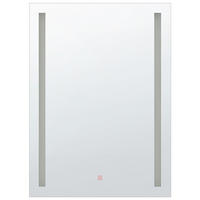 BADSPIEGEL mit LED-Beleuchtung rechteckig 60/80 cm Martinet - Silberfarben, Kunststoff (60/80/4cm) - Beliani
