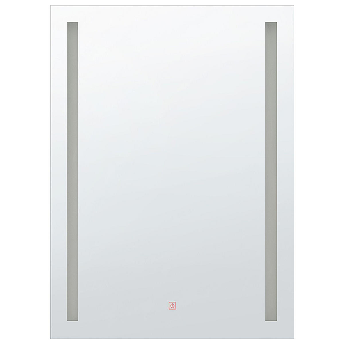 BADSPIEGEL mit LED-Beleuchtung rechteckig 60/80 cm Martinet - Silberfarben, Kunststoff (60/80/4cm) - Beliani