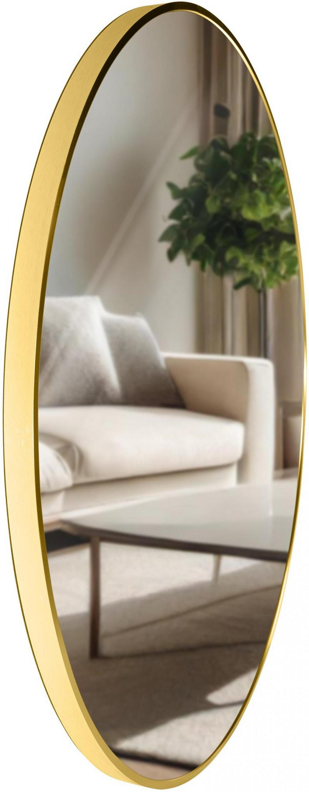 WANDSPIEGEL rund 80 cm Metall Gold Glanz - Goldfarben, Metall (80/80/3cm) - CLP