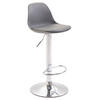 BARHOCKER Kilian, Gestell Metall in Chromoptik, Kunstleder Grau - Chromfarben/Grau, Kunststoff/Textil (39/100/43cm) - TPFLiving