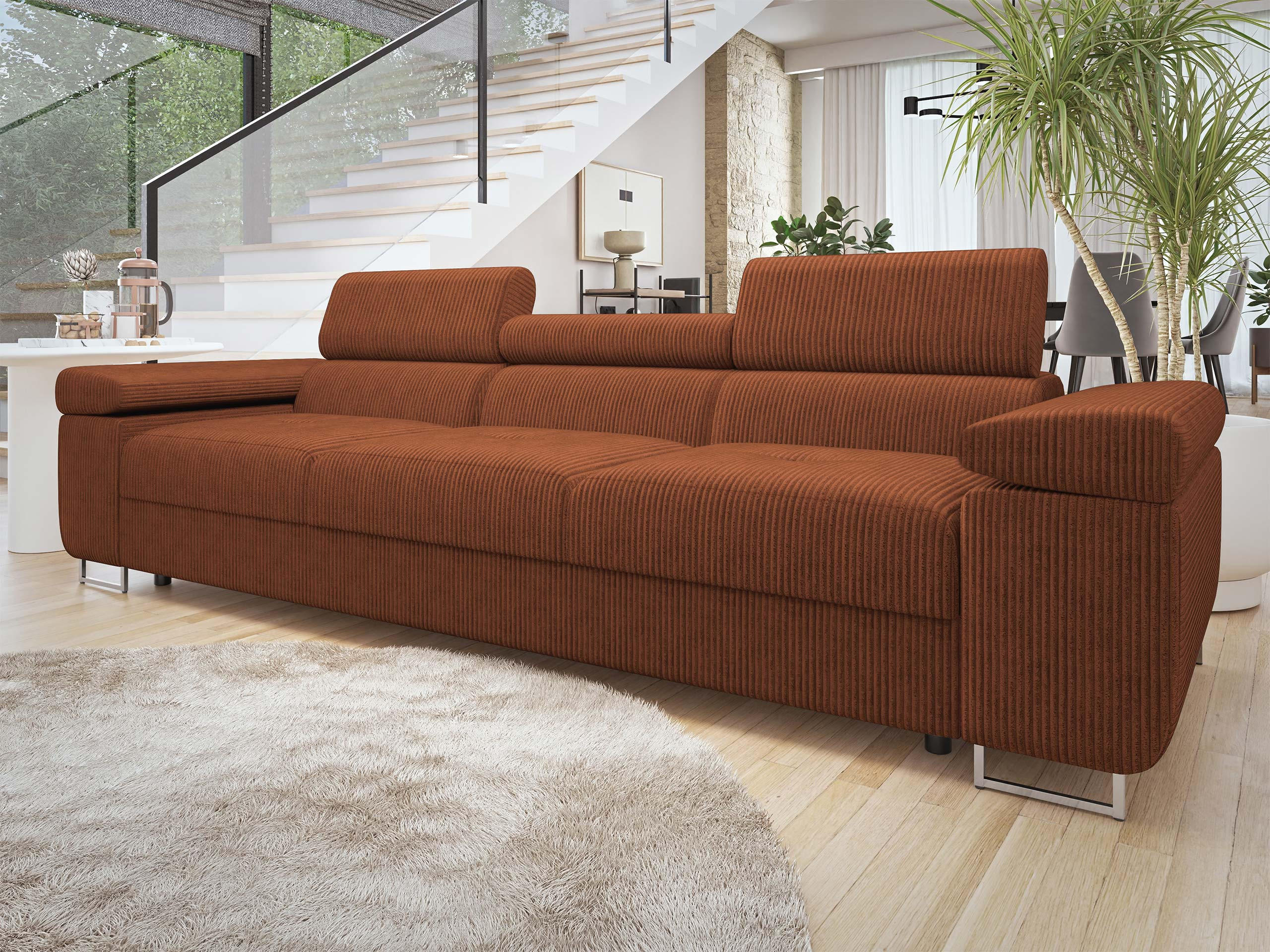 SOFA Torezio 3 Cord - Braun, Holz/Textil (263/90/102cm) - MIRJAN24