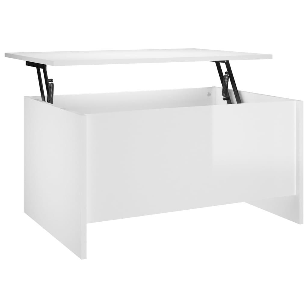 COUCHTISCH Hochglanz-Weiß 80x55,5x41,5 cm Holzwerkstoff - Weiß, Holzwerkstoff (80/55.5/41.5cm) - furnicato