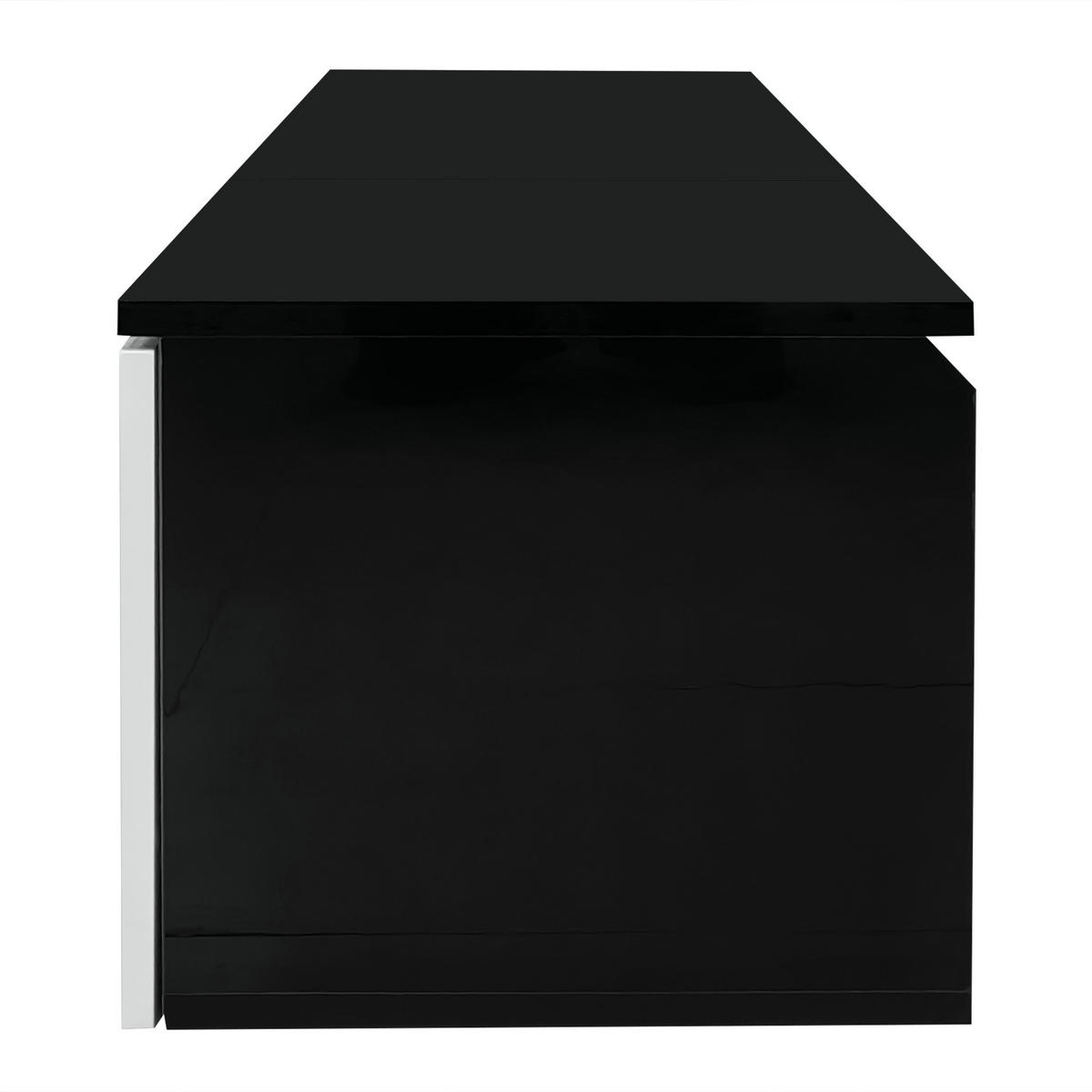 LOWBOARD DE-40211 hängend, mit LED-Beleuchtun Schwarz/Weiß - Schwarz/Weiß, Holzwerkstoff (180/30/35cm) - ComfortXL