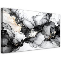 LEINWANDBILD Abstraktion 80x40cm - Schwarz, Textil (80/40cm) - Feeby