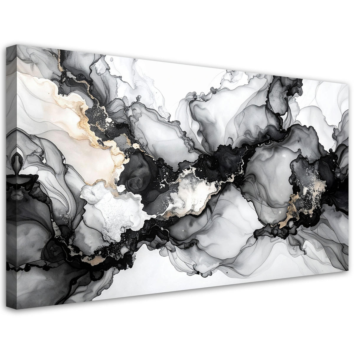 LEINWANDBILD Abstraktion 80x40cm - Schwarz, Textil (80/40cm) - Feeby