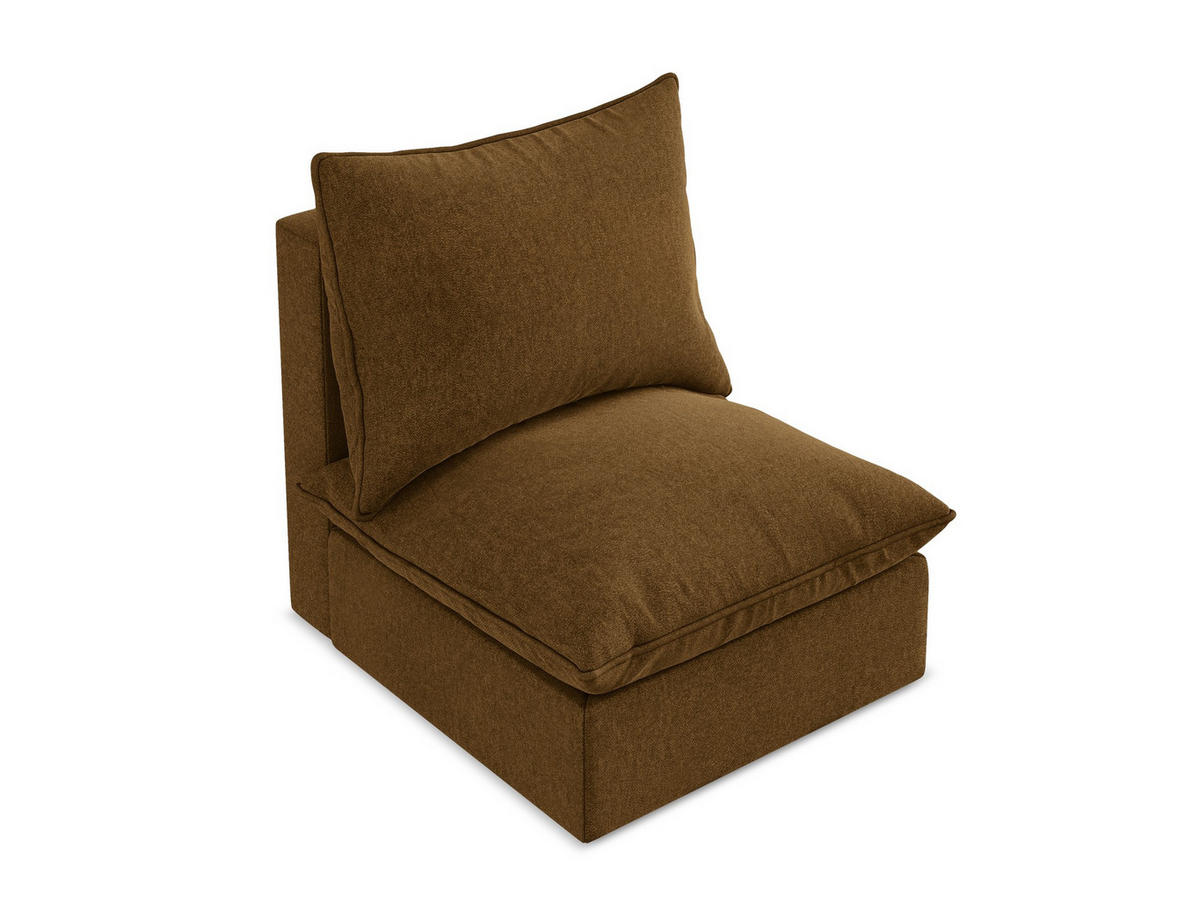 SOFAELEMENT Samt Stoff Gelb - Currygelb/Schwarz, Holzwerkstoff/Kunststoff (75/77/90cm) - Makamii