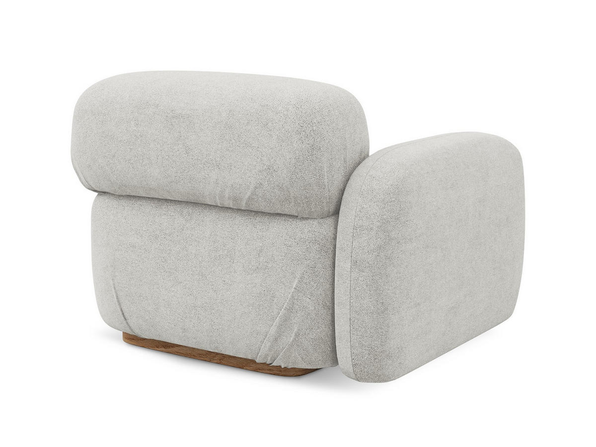 SOFAELEMENT Links Bouclé Stoff Grau - Silberfarben/Braun, Holz/Textil (95/73/95cm) - Makamii