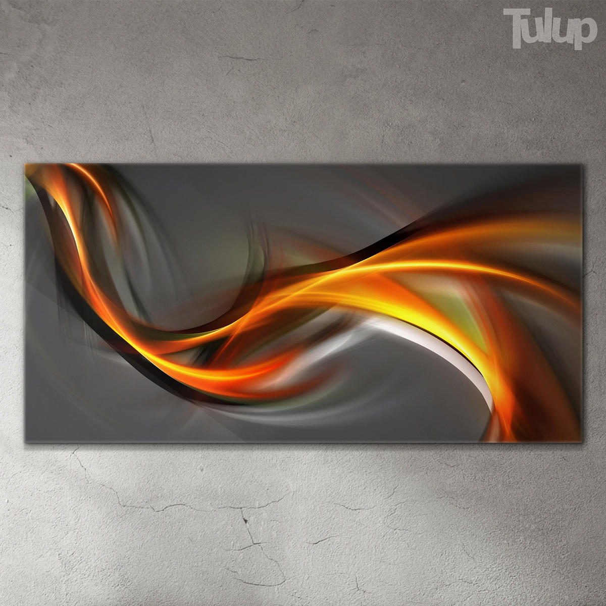 GLASBILD 120x60 cm Moderne Kunst - Bernsteinfarben, Glas (120/60cm) - TULUP