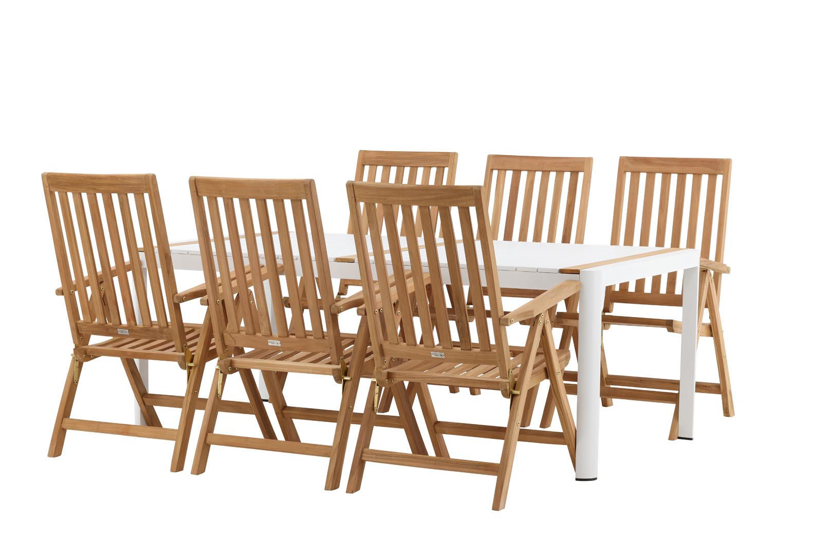 GARTENTISCHGRUPPE Weiß - Weiß, Holzwerkstoff - ebuy24