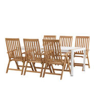 GARTENTISCHGRUPPE Weiß - Weiß, Holzwerkstoff - ebuy24