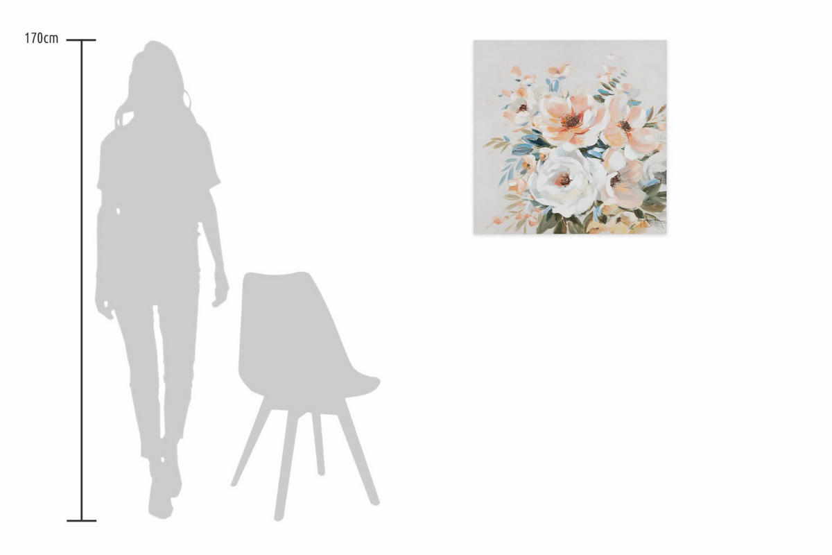 ACRYLBILD HANDGEMALT 60/60 cm - Beige/Grau, Holz/Textil (0.7/60cm) - KUNSTLOFT