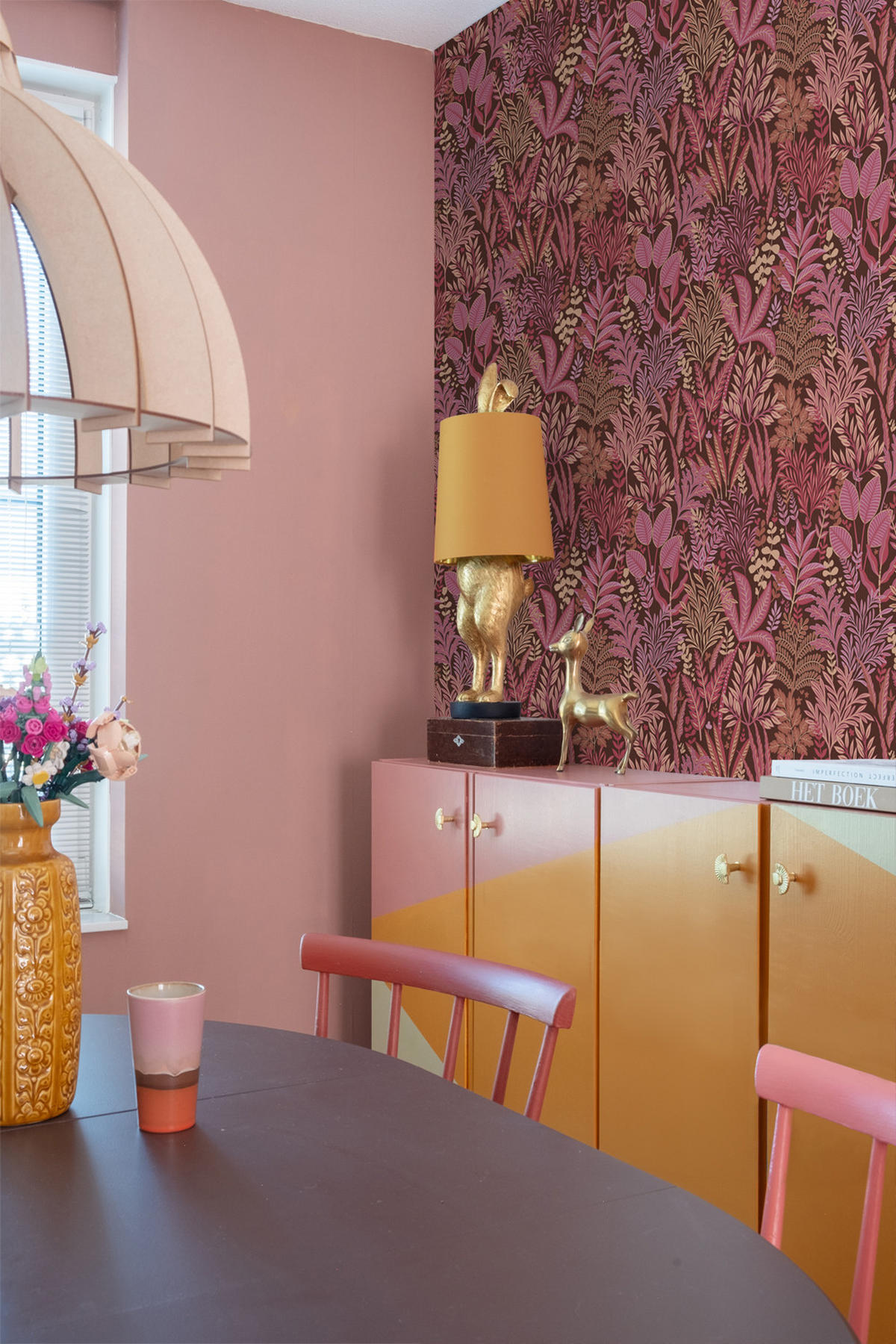 TAPETE tropische Blätter und Blüten 50 x 900 cm - Pink, Papier (50/900cm) - ESTAhome
