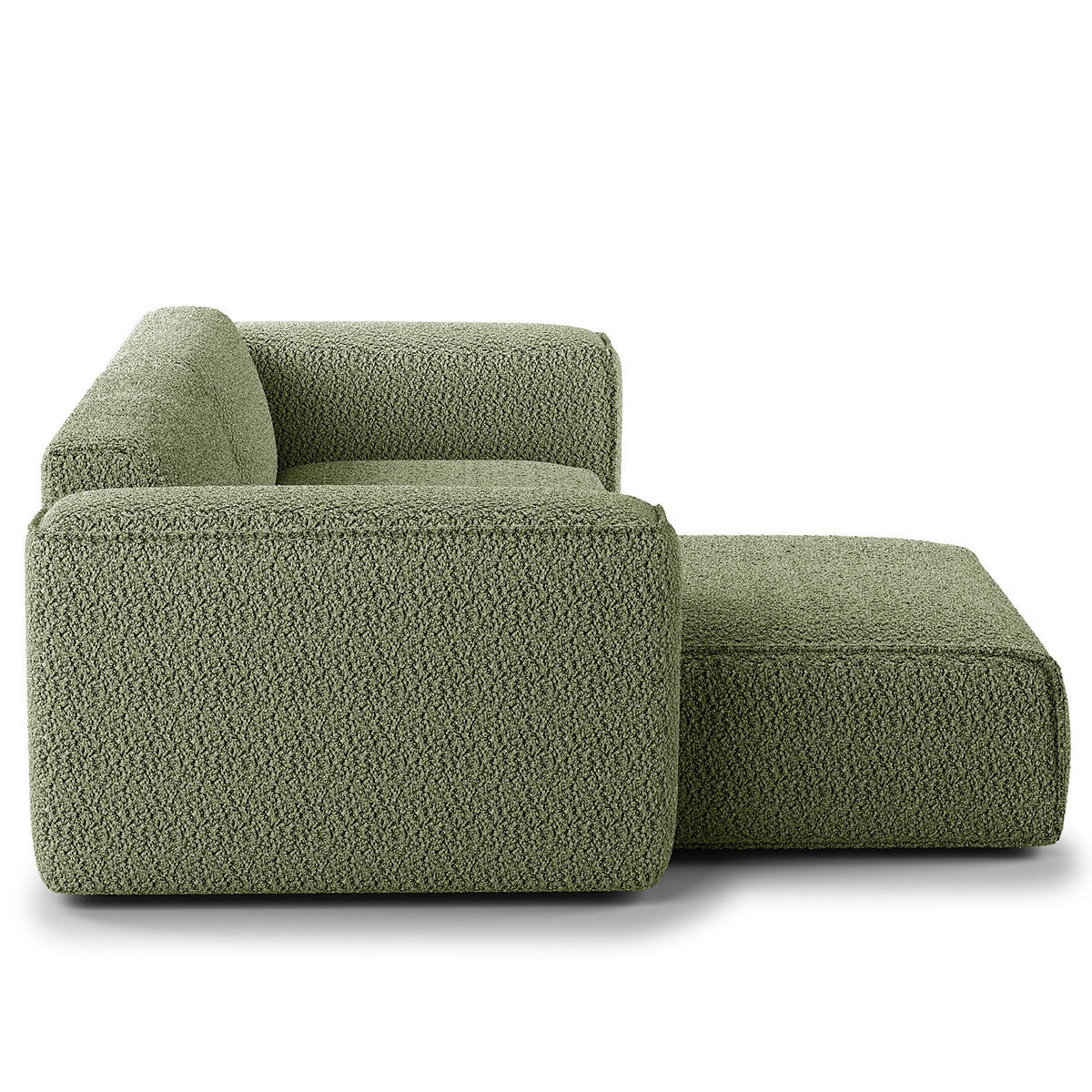 1,5-SITZER ECKSOFA mit Longchair - Schwarz/Grün, Kunststoff/Textil (260/173cm) - home24