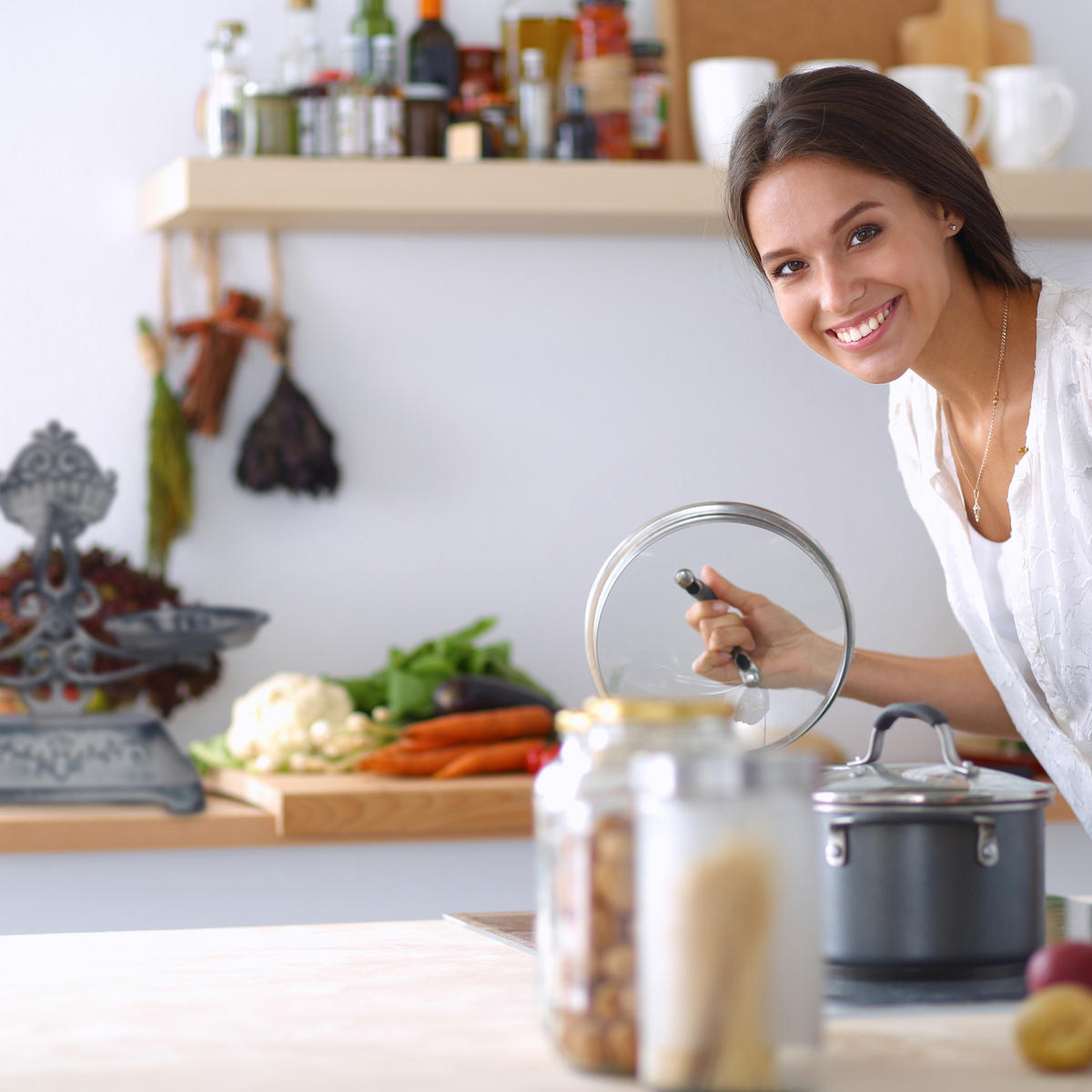 DEKORATÍVNA váha - sivá, kov (24cm) - Relaxdays