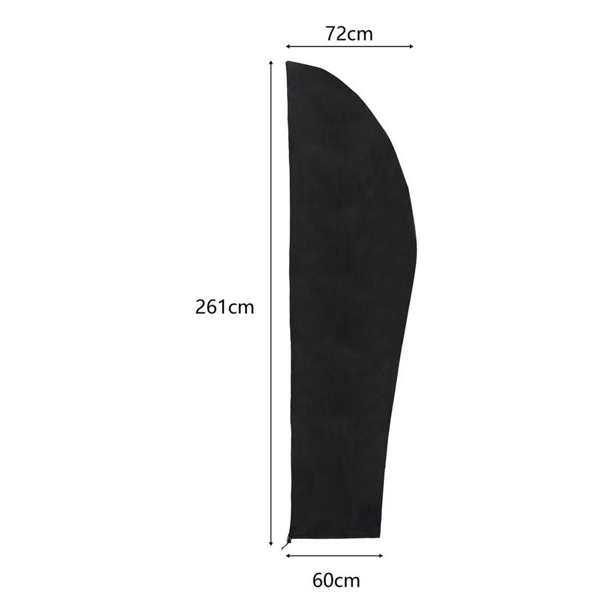 SCHUTZHÜLLE für 2,4 m Ampelschirm aus Oxford-Gewebe mit PVC in Schwarz wasserdicht UV-beständig mit Reißverschluss und Kordelzug 72 × 261 cm - Schwarz, Kunststoff (72/30cm) - Livingandhome