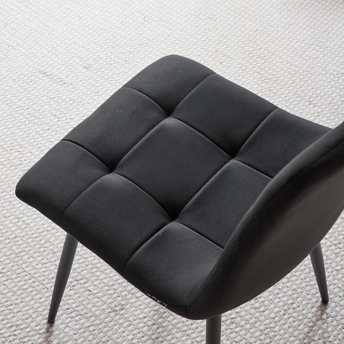 ESSZIMMERSTÜHLE 4er-Set Samt Schwarz/Grau - Multicolor, Textil (43/89.5/44cm)