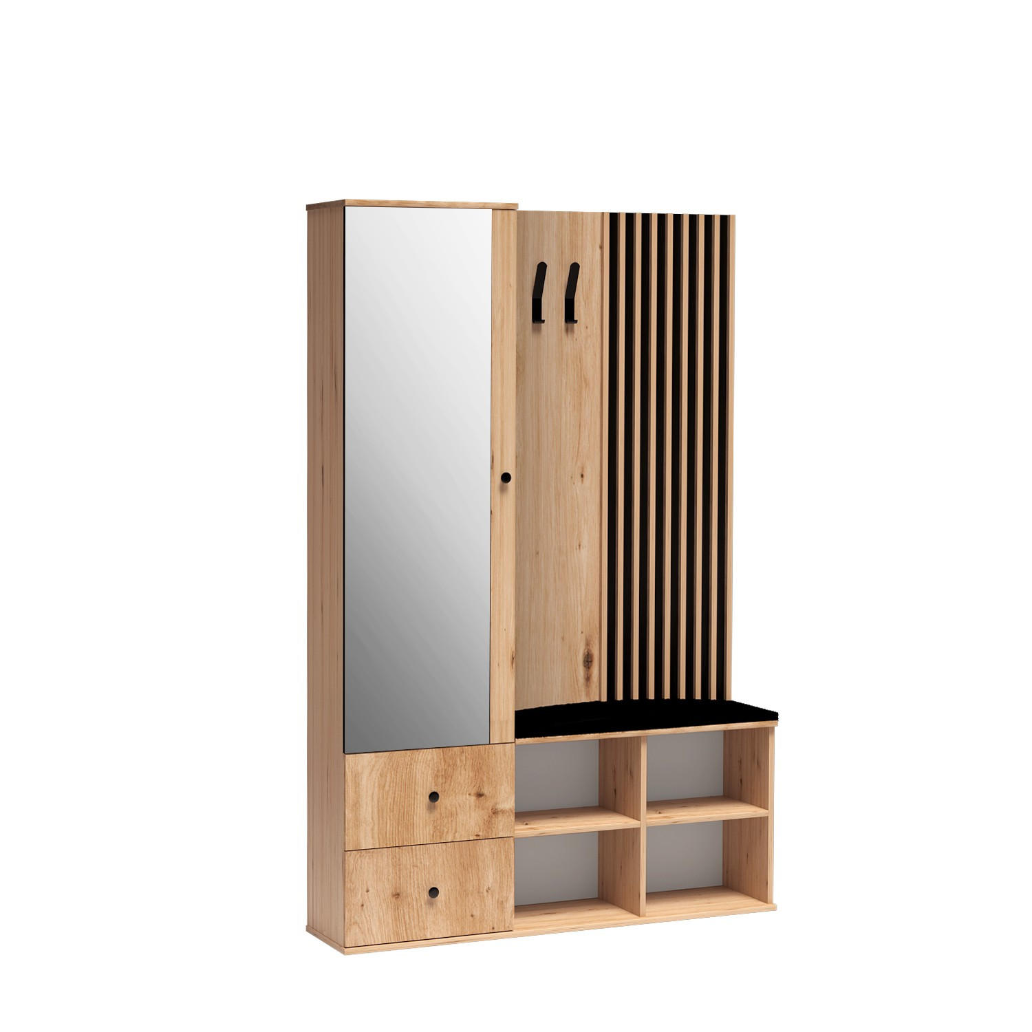 Masseno Garderobenschrank Eiche Artisan 128.5x195x30 cm