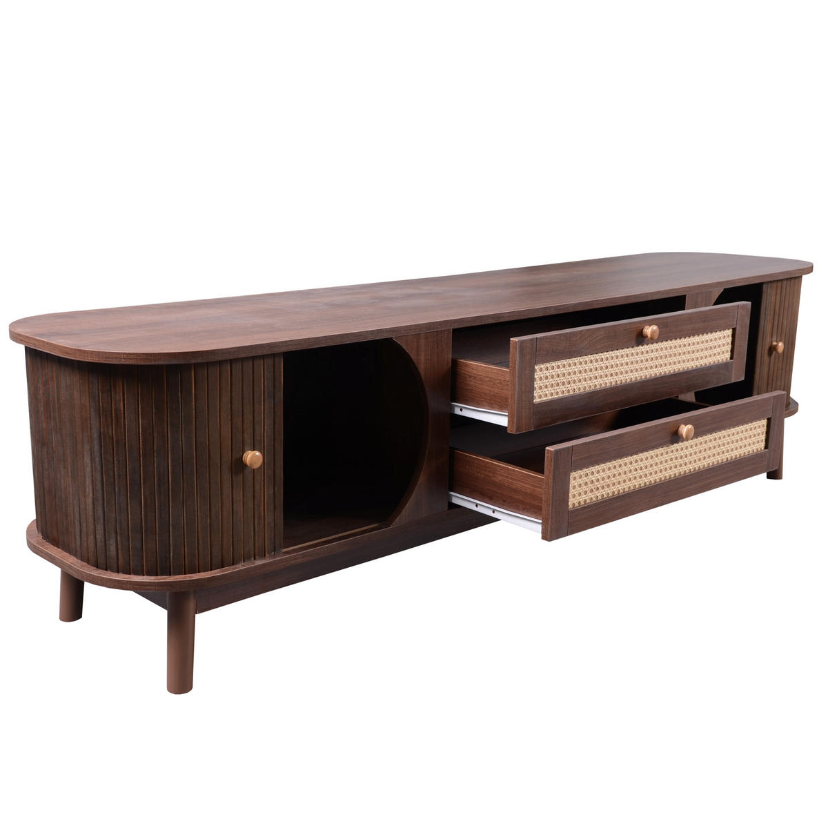 TV-ELEMENT 170/39.5/46 cm Natürlich mit 2 Türen und 2 Schubladen - Ahornfarben, Holz (170/46/39.5cm) - Oxeza