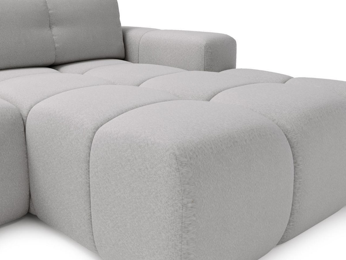 ECKSOFA Montero Bouclé-Stoff Grau Rechts - Grau, Holz/Textil (280/177cm) - Graingold