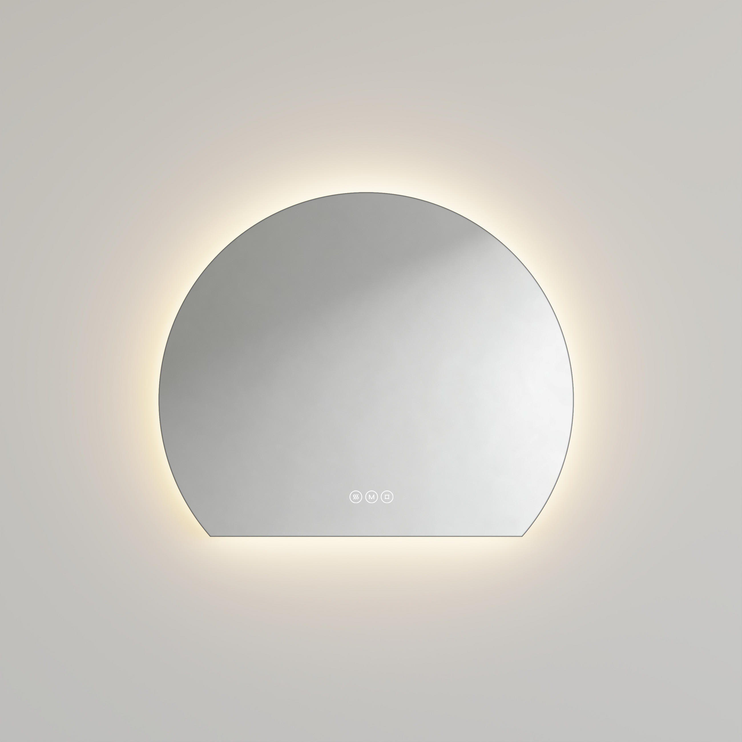 BADSPIEGEL LED 90 x 73 cm mit 3 Lichtfarben, Antibeschlagfunktion und Touch-Schalter - Transparent, Glas (90/73/2.5cm) - EMKE