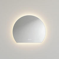 BADSPIEGEL LED 90 x 73 cm mit 3 Lichtfarben, Antibeschlagfunktion und Touch-Schalter - Transparent, Glas (90/73/2.5cm) - EMKE