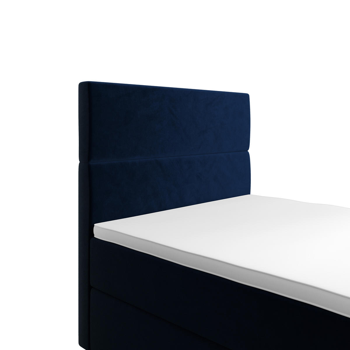 BOXBETT FLO 100x200 Itaka 11, mit Matratze H3, Bonell und Topper, Dunkelblau - Dunkelblau, Holz/Textil (100/200cm) - Bedante