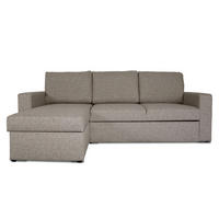 ECKSCHLAFSOFA grau sandfarben - Sandfarben, Textil (230/151cm) - ebuy24