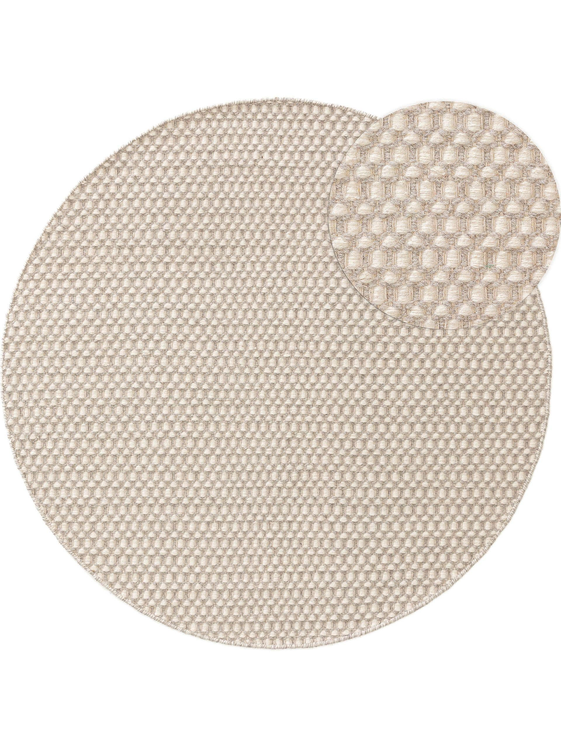 WOLLTEPPICH rund Hector Beige ø 150 cm rund - Beige, Textil (150/150cm) - benuta Finest
