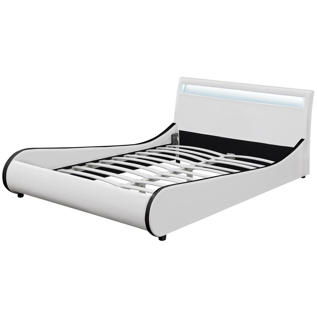 POLSTERBETT Valencia mit LED-Beleuchtung - Weiß, Textil (180/200cm) - Corium