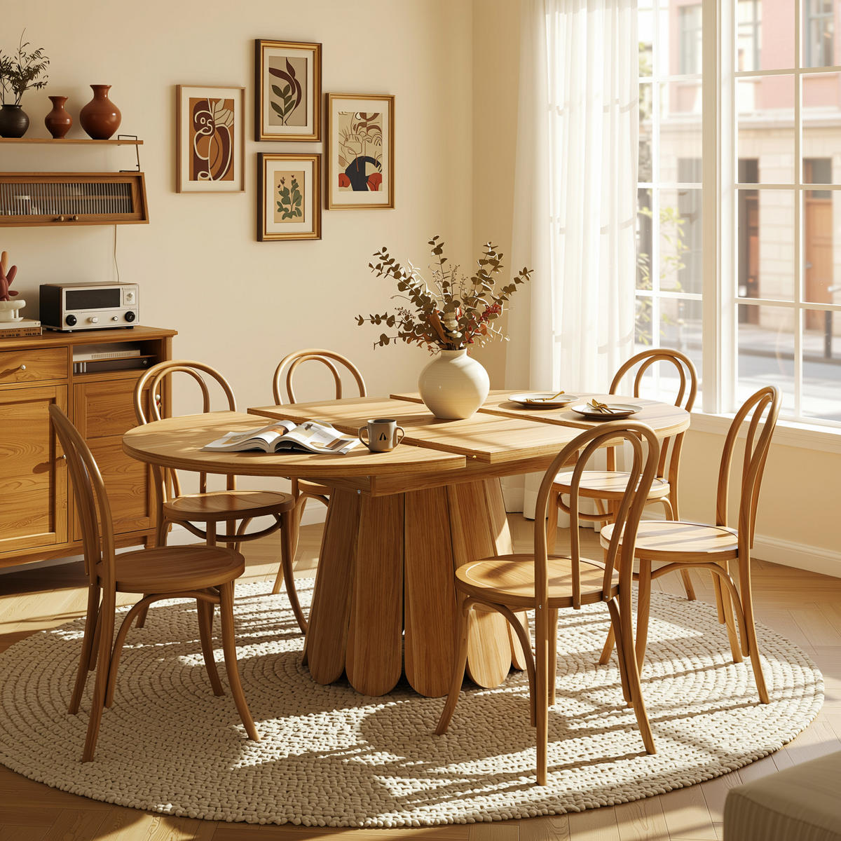 JEDÁLENSKÝ STÔL ausziehbar 118-158 cm Vintage Holzoptik - biela, kompozitné drevo (118/118/76cm) - Urban Meuble