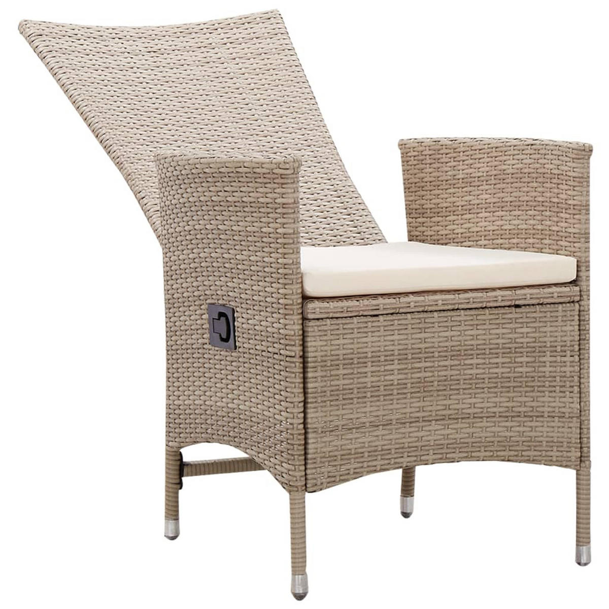 GARTENSTÜHLE 2 Stk. mit Auflagen Poly Rattan Beige - Beige, Holz (58/108/62cm) - furnicato